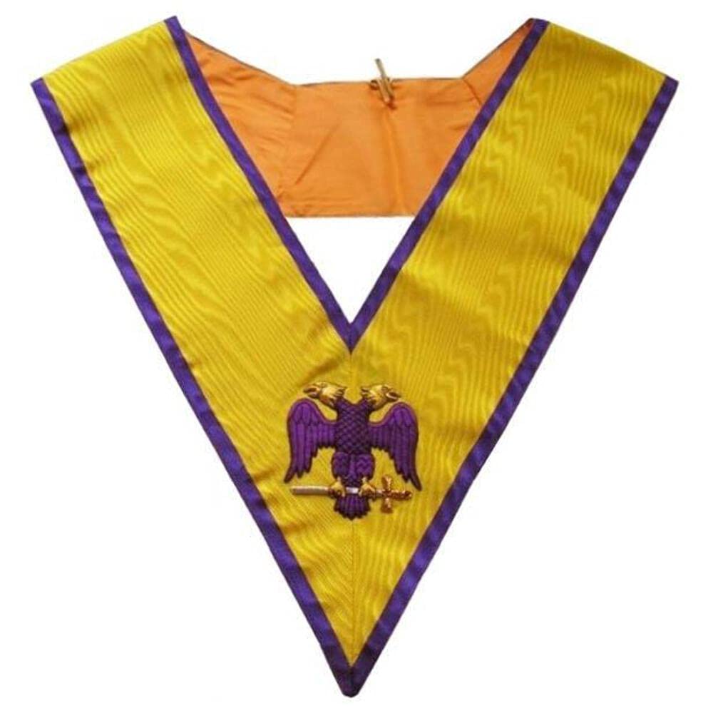 Bricks Masons Masonic Memphis Misraim Hand Embroidered Collar - 95 Degree
