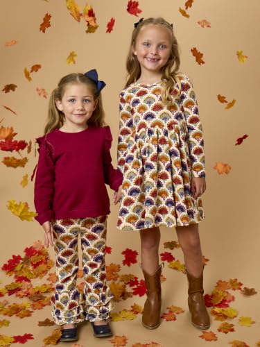 Image of RuffleButts Girls High Low Tunic - Long Sleeve Ruffle Tunic Top