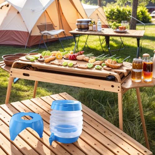 Distributeur d'eau pliable 9,5L avec robinet et support stable - 7