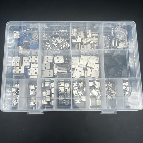 Kit surtido de conectores USB, 180 piezas, 16 tipos miniatura 5