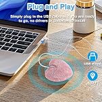 Wired Mouse Cute Bling Crystal Rhinestone Pink Heart Shape Computer Mice with 4.59ft Cord 3 Buttons 2.4GHz Optical Portable Kawaii USB Corded Mouse for Laptop PC Desktop Notebook Kids Adults Gift