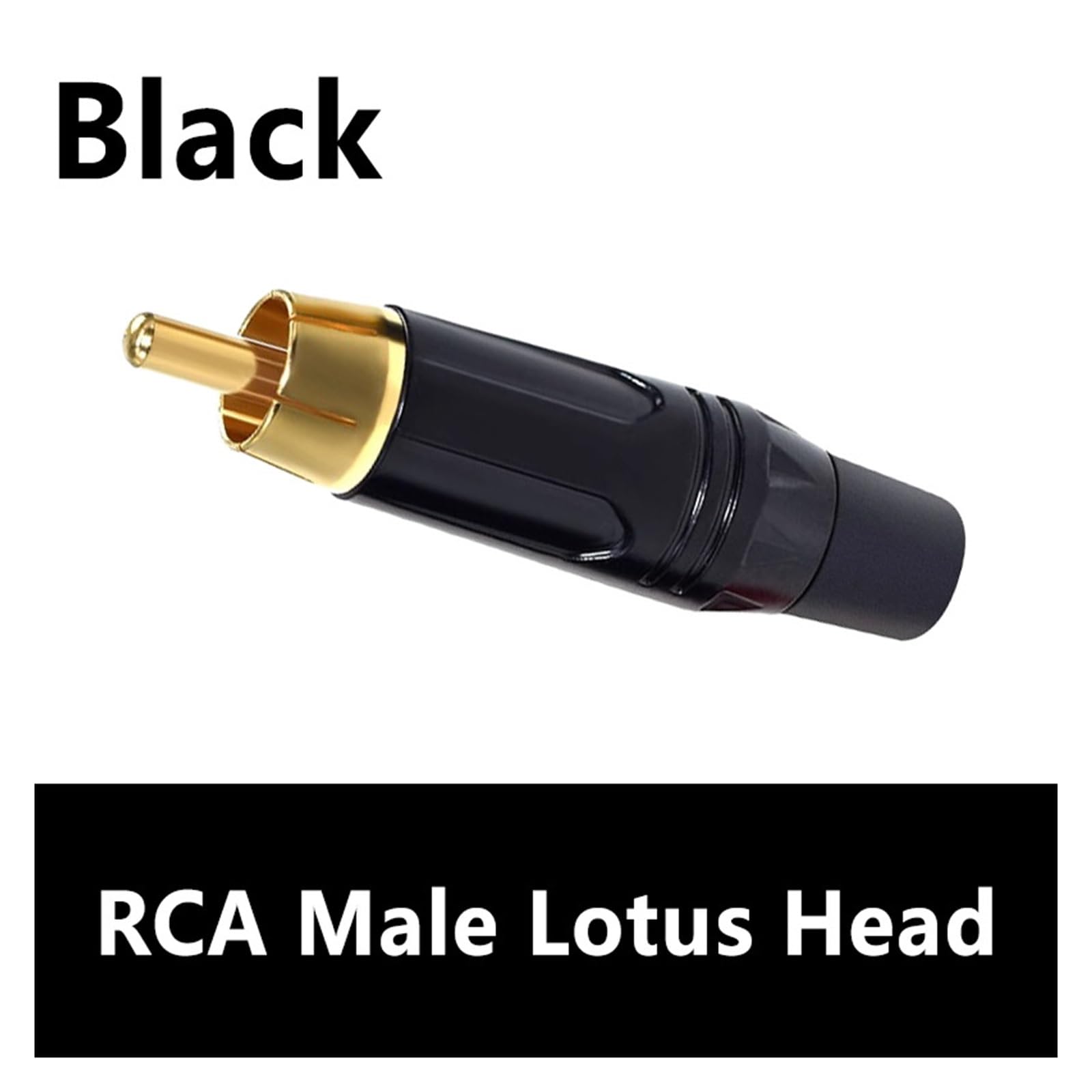 4/8/16/48PCS Suono musicale RCA Connettori Adattatore di spina Cavo coassiale Audio Jack Spina dorata Maschio Senza saldatura Connettore dell'altoparlante ESSEIEIE(Black,48PCS)