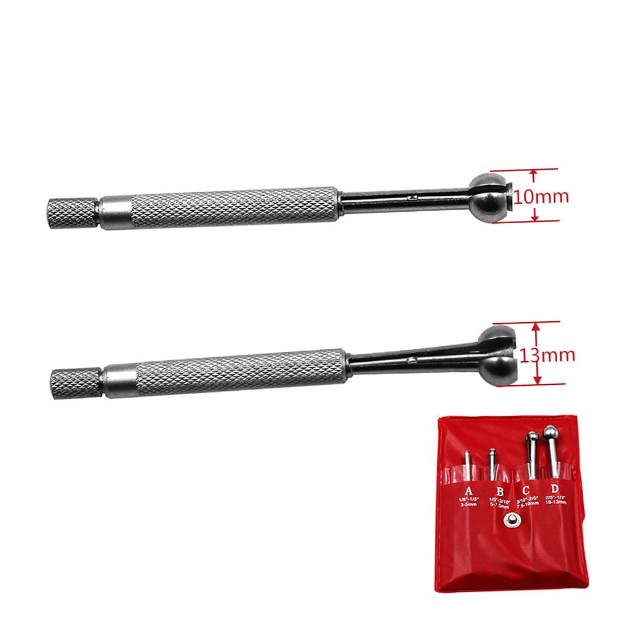UKCOCO Jauge Interne Réglable 3-13 Mm En Acier Au Carbone 4 Pièces, Outil De Mesure Manuel De Précision Pour Trous Et Alésages Profonds