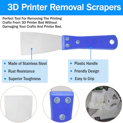 18Pcs 3D Printer Tool Kit,Model Tools Kit Includes Nozzle Cleaning Kit, Putty Knife Scraper, Brushes, Tweezers Diamond Files for 3D Prints Cleaning Finishing - Image 3