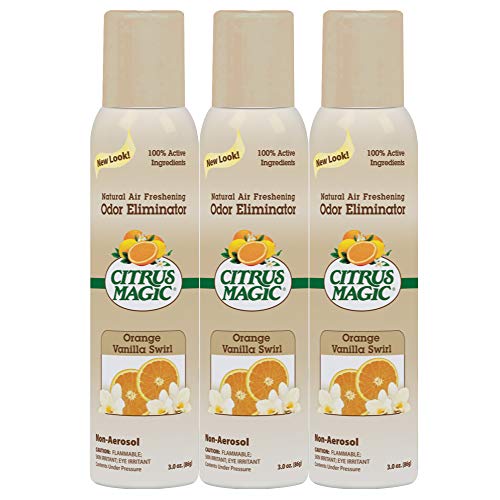 Citrus Magic Natural Odor Eliminating Air Freshener Spray Orange-Vanilla Swirl, Pack of 3