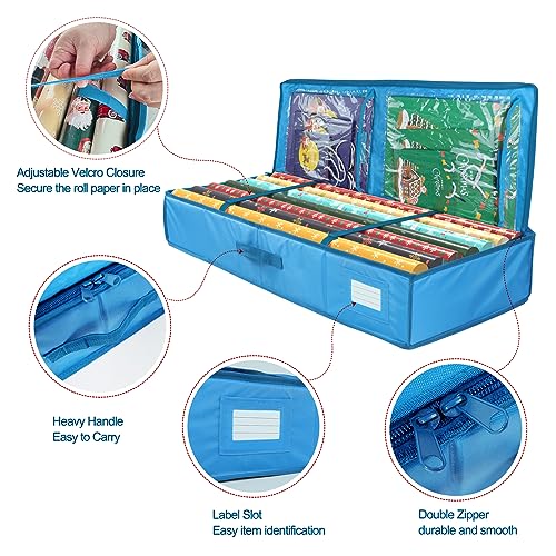 Wrapping Paper Storage Bag Organiser with Heavy Duty Tear-Resistant 600D Oxford Fabric for Christmas Birthday Wrapping Paper Rolls Accessories - Image 6