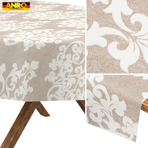 Nappe lavable damassée ovale finie la corvée de linge de table - 7
