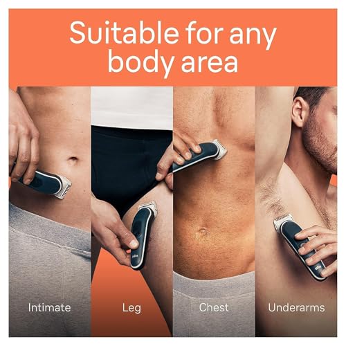 Image of Braun Body Groomer 5 for Men, BG5340, Manscaping Tool, SkinShield Technology, Sensitive Comb, Lifetime Sharp Metal Blade, Body Groomer for Men, Gray /White