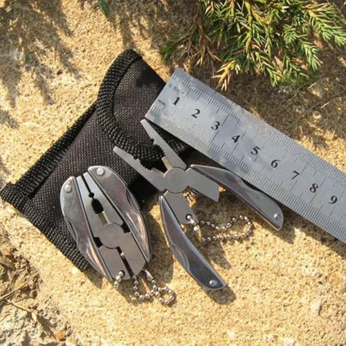 Pocket Stainless Steel Multi-Tool Pliers Set, Foldable, Pocket Key Chain Size, with Nylon Pouch, for Camping and Outdoor Use 2 Pocket Stainless Steel Multi-Tool Pliers Set, Foldable, Pocket Key Chain Size, with Nylon Pouch, for Camping and Outdoor Use - Image 2