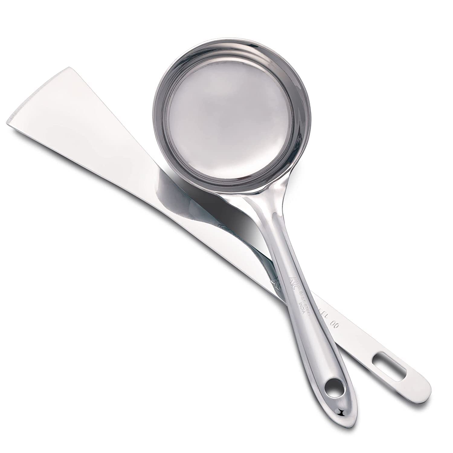 Ekaarav Stainless Steel Perfect Dosa Making Spoon/Ladle_18 cm with Palta/Turner for Dosa / Roti_Set of 2 Pc (Turner 25 cm) (B0CDYSJ1GR) Amazon Price History, Amazon Price Tracker