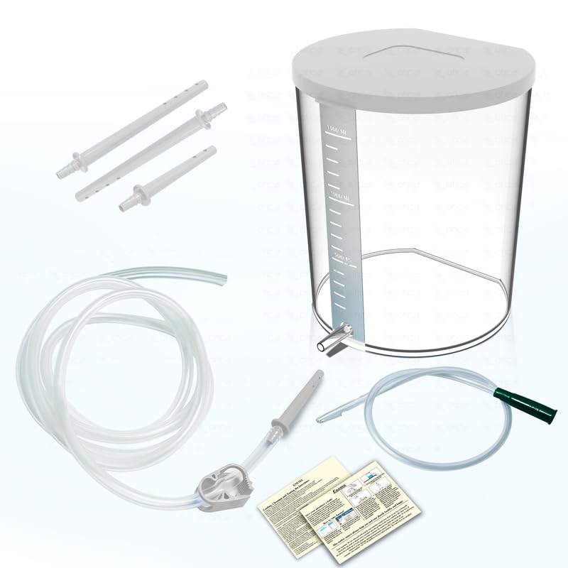 Image of OTICA Enema Kit for Adults and Kids Anima Kit with Flexible Tube for Self Use Enima Pot for Home use (1500ml) White