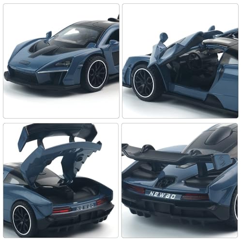 Image of Sky Tech McLaren Senna Sport Toy 1:32 Scale Model Car Exclusive Alloy Metal Car Die-cast Scale Model Pullback Toy with Openable Doors & Light Music Best Gifts Toys Kids【Colors as Per Stock】