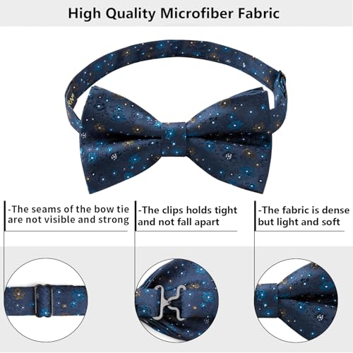 Image of HISDERN Bow Ties for Men Pretied Bowties Classic Formal Business Bow Tie Adjustable Tuxedo Bowtie for Wedding Party