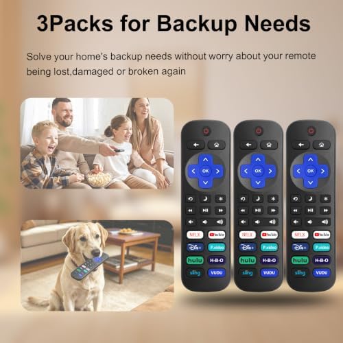 3-Pack for Roku TV Remote Control Replacement (Not for Roku Players) - 1