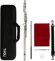 Flauta Transversal Profissional Tivoli - Prata Níquel em Dó com Estojo Luxo e Acessórios