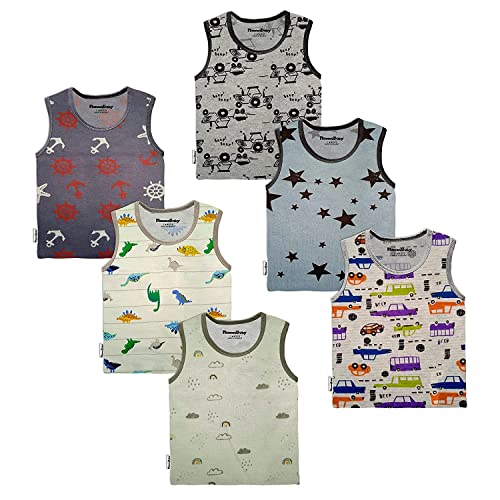 Image of NammaBaby Unisex Baby Boys and Girls Sleeveless Regular Fit T-Shirt Top