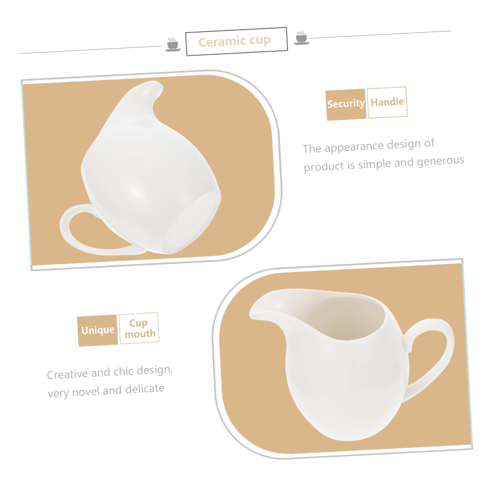 HOLIDYOYO Ceramic Milk Pitcher Multi-use Sauce Cup Milk Jar Heat-resistant 330ml Great for Cold Hot Drinks Chic Dining Table Accessory Easy to Maintain