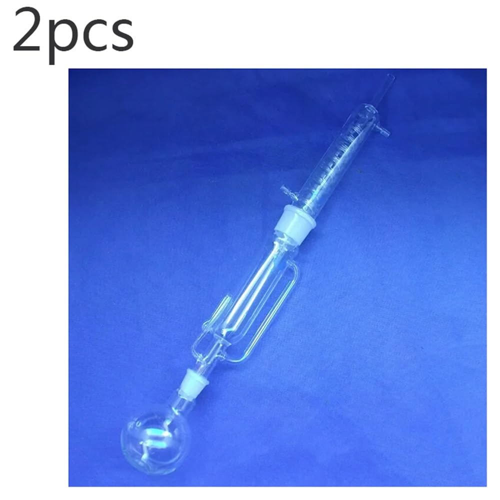 Lote de 2 unidades de cristalería de laboratorio de 250 ml, Soxhlet, con condensador y extractor.