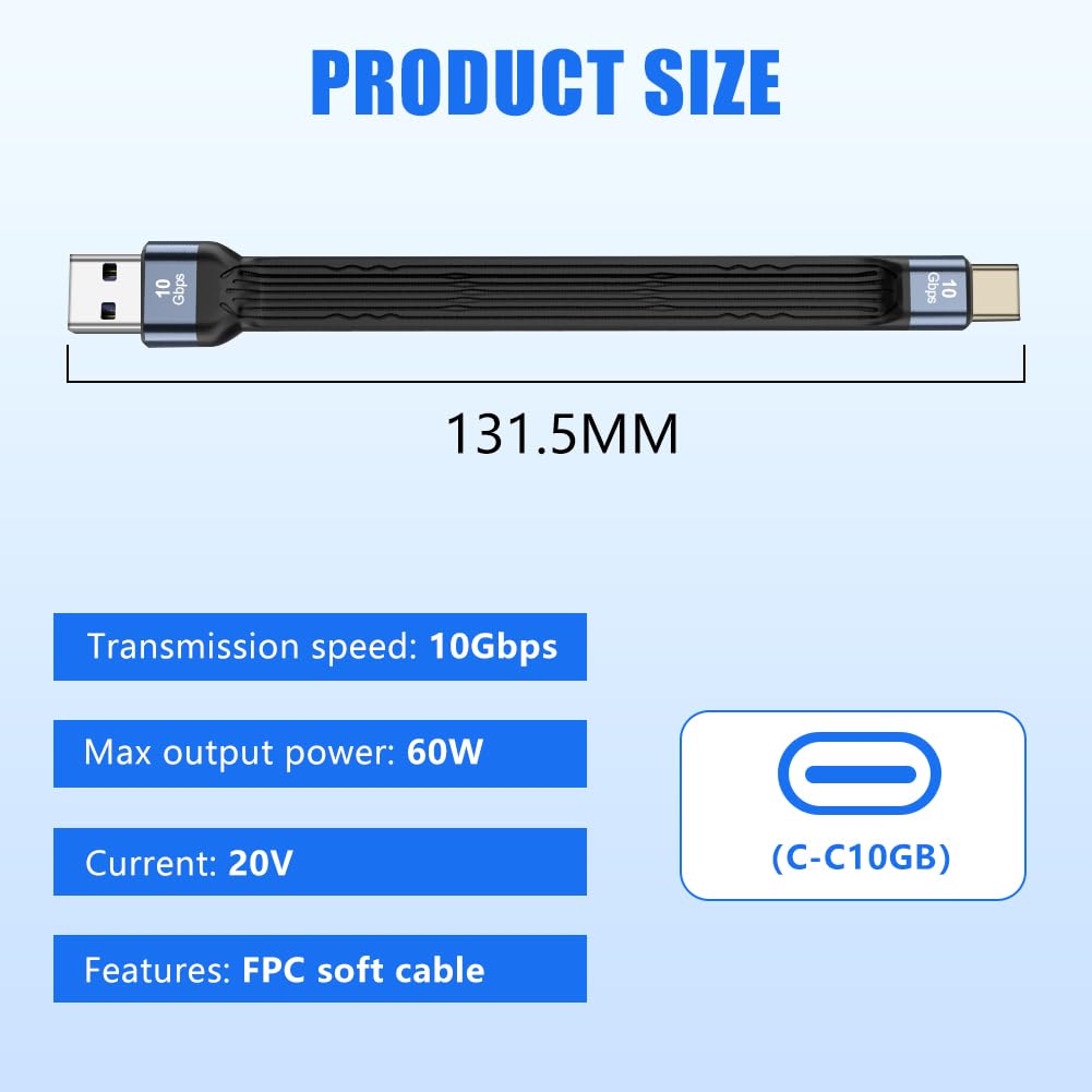 OFFCUP Cavo USB C USB A, 10GB PD di Ricarica, Cavo USB-C a Doppia Estremità, Velocità di Trasmissione Elevata, Facile da Trasportare