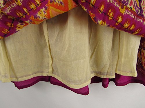 Chaudry Women's Long Length Pull-On Skirt-Boho, Peasant,Gypsy (Medium, Pink Multi)3