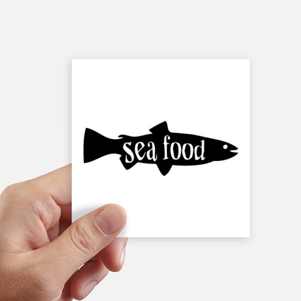 Stickers Poisson Noir 10x10cm Recto Carré Résistant et Multicolore