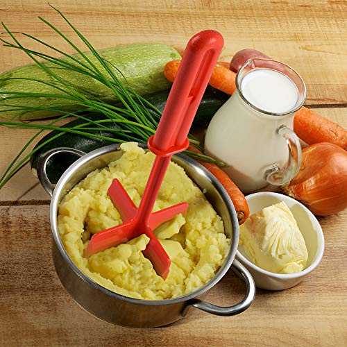 Zulay Kitchen Meat Chopper For Ground Beef And Ground Beef Smasher - Durable Hamburger Chopper, Non-Scratch Meat Masher - Versatile Ground Meat Chopper And Meat Masher Ground Beef (Red) #TOP4