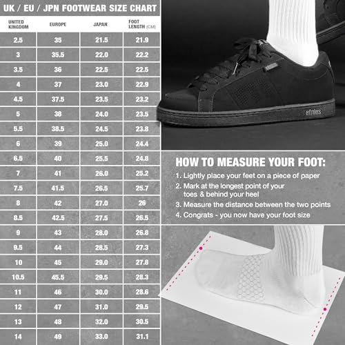 etnies Men's Marana Skate Shoe, Black Dirty Wash, 113