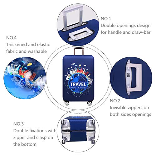 TRAVEL KIN Thickened Luggage Cover, 18/24/28/32 Inch Suitcase Spandex Protective Cover (XL-29-32 inch)4