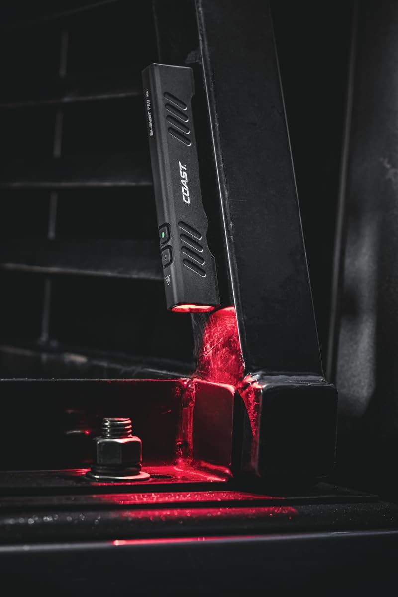 Coast Slayer Red Lampe de Poche - 1000 Lumens 13,5 cm 5 Modes d'éclairage Magnétique Rechargeable Vision Nocturne avec Lumière Rouge