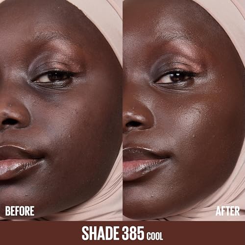 Image of Maybelline Lifter Plump & Glow Foundation, Liquid Foundation with 2% Niacinamide + Hyaluronic Acid, Plumping and Brightening Face Makeup, 385, 1 Count