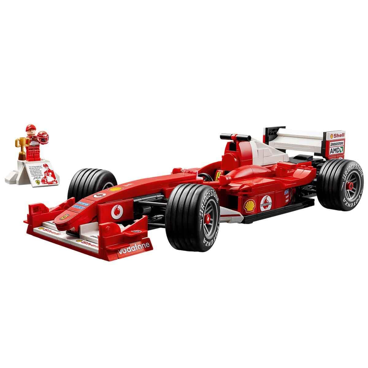 LEGO Icons Ferrari F2004 i Michael Schumacher, zestaw konstrukcyjny dla dorosłych z modelem bolidu F1, kolekcjonerski samochód wyścigowy, pomysł na prezent dla mężczyzny i kobiety 11375