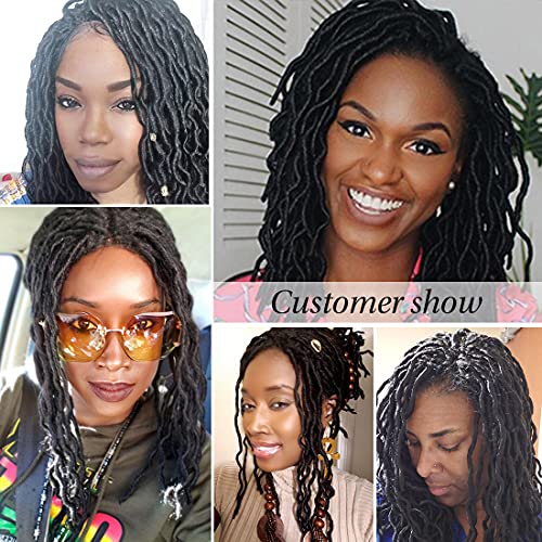 Kalyss Black Synthetic Dread Braids Lace Front Wigs With Baby Hairs Natural Looking Handmade Braid Twist Wigs For Black Women,Bouncy And Full Braids #TOP4
