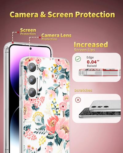 Coque Samsung Galaxy S24 Plus fleur rose transparente par SCORPIFY antichoc - 5