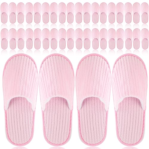 Panitay 20 pares de zapatillas de spa para casa para invitados, zapatillas de hotel, dedos cerrados, reutilizables, para interiores, lavables, con forro polar de coral de tres capas para el hogar