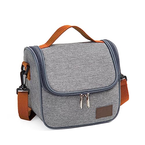 Bolsa Lancheira Térmica Com Alça Para Marmita Trabalho Passeios Escola (Cinza)