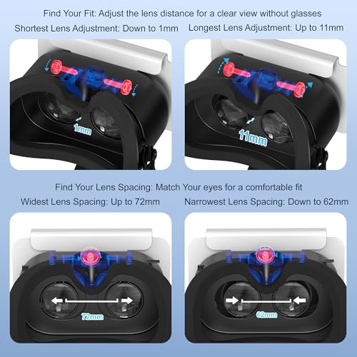 VR-Headset für Switch 2 2025, Switch 2 Virtual Boy VR-Brille mit verstellbaren HD-Gläsern und bequemen Kopfbändern mit breiter Polsterung, Labo VR Kit 3D-Brille für Switch 2 Zubehör, Weiß & Schwarz