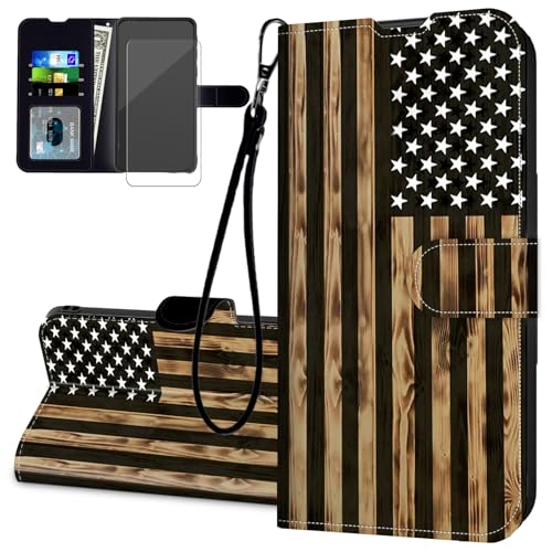 RAUEDWDJS for Samsung Galaxy S26 FE Wallet Case,Brown American Flag