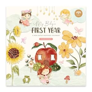 Baby’s First Year Calendar by Bright Day – 1st Year Tracker – Journal Album To Capture Precious Moments – Milestone Keepsake For Baby Girl or Boy, Fairy