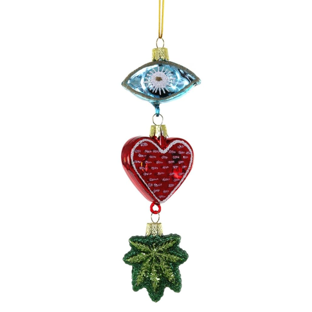 Cody Foster & Co I Heart Weed Blown Glass Hanging Ornament GO-9995