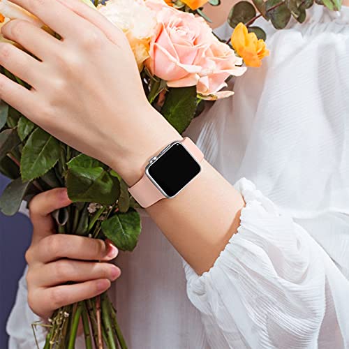 Maledan 3 Pack Straps Compatible with Apple Watch Straps 38mm 40mm 41mm 42mm 44mm 45mm 46mm 49mm for Women, Soft Silicone Replacement Band for iWatch Series 11 10 9 8 7 6 5 4 3 2 SE/SE3,Light Colour A - Image 3