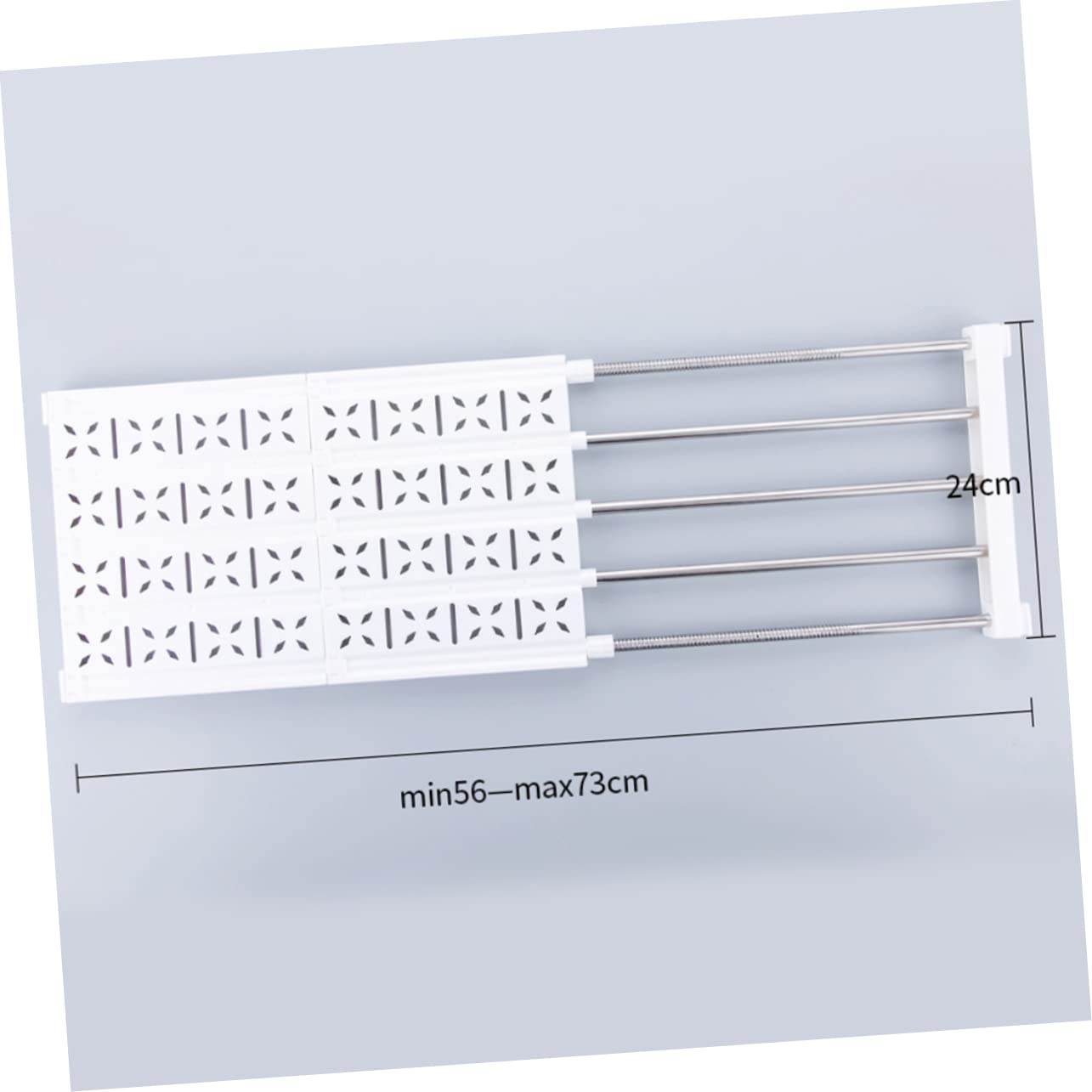 LABRIMP Adjustable Shelf Divider and Separators for Closet Storage Plastic and Steel Tube Organizer Rack for Wardrobe Cupboard and Bathroom