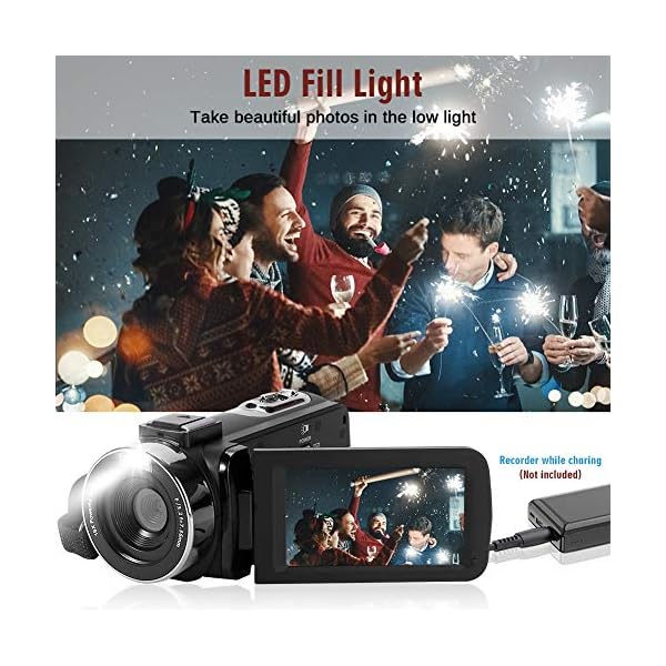 Camcorder Videokamera Full HD 2,7 K 1080P 42 MP Digitaler Camcorder 18 x Digitaler Zoom, IR-Nachtsicht, 3,0 Zoll IPS… – Bild 4