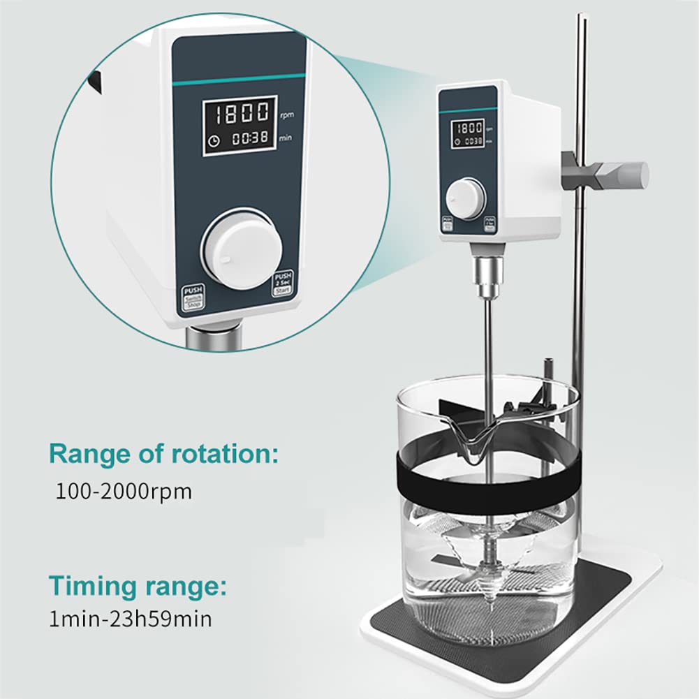 Agitateur électrique de laboratoire, mélangeur de liquide à affichage  numérique de 10 L avec tige d'agitation et support, hauteur/vitesse  réglable (100-2000 tr/min), pour assainissement, : Amazon.ca: Commerce,  Industrie et Science