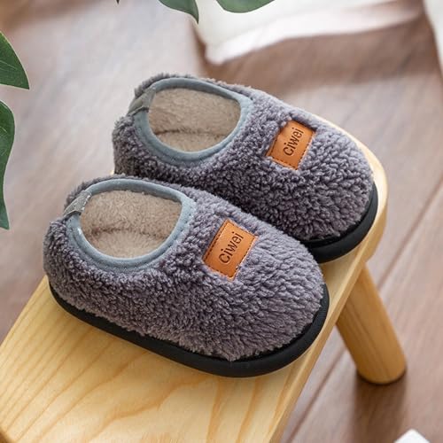 Toddler Boys Girls Plush House Slippers Fuzzy Warm Indoor Shoes Kids Winter Cozy Soft Full Wrapped Bedroom Slippers4