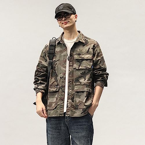 Camouflage Shirts for Men Casual Camo Shirt Long Sleeve Cotton Button-Down Shirts for Hunting2