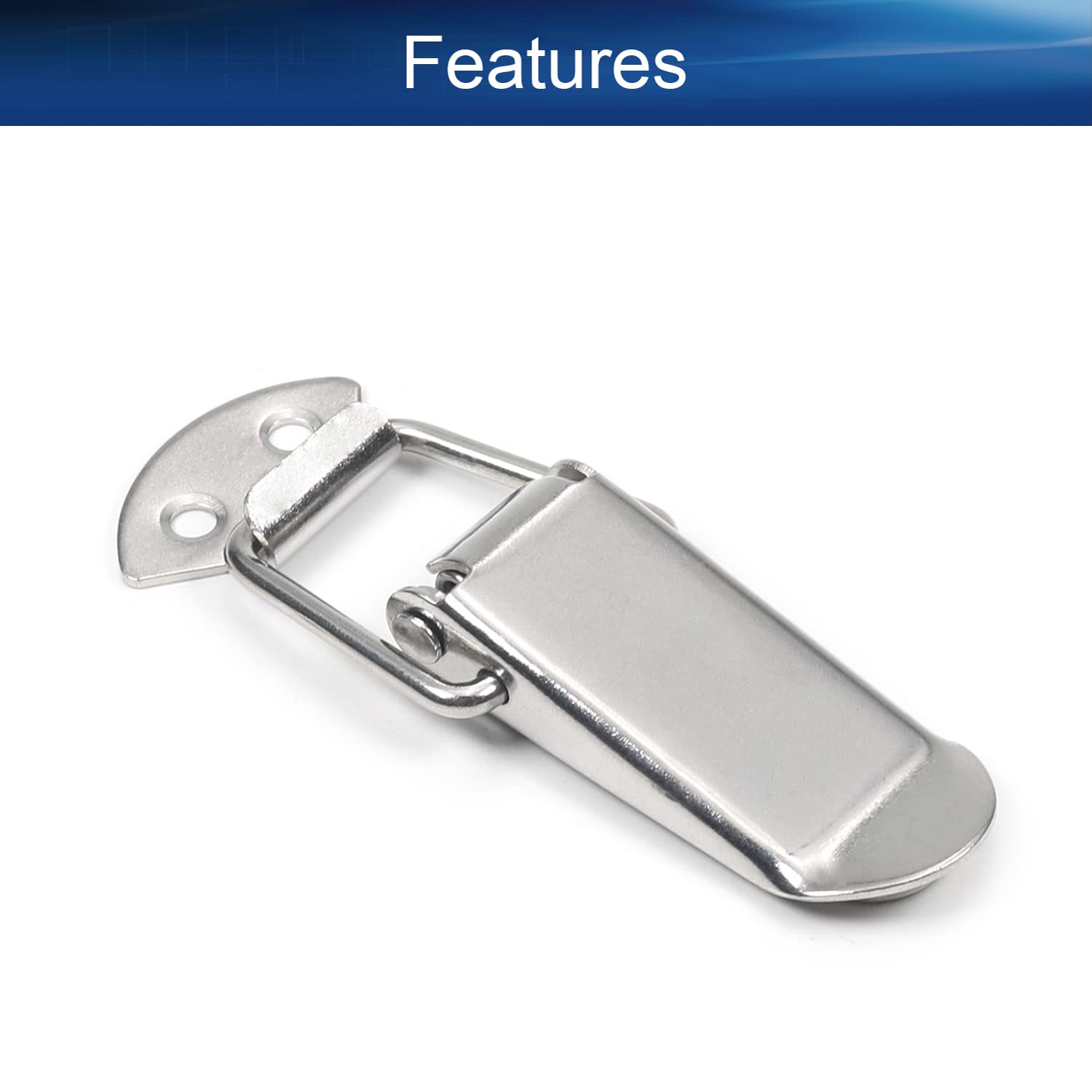 Yinpecly 2Pcs 304 Stainless Steel Medium Spring Loaded Toggle Latch Hasp Metal Hardware Fitting Spring Loaded Lock Catch Hasps for Case Box Trunk Catches 2.8 inch Length