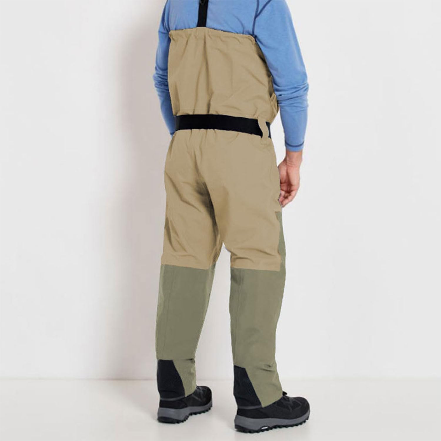 Front Zippered Breathable Chest Waders with Neoprene Suspenders for Men