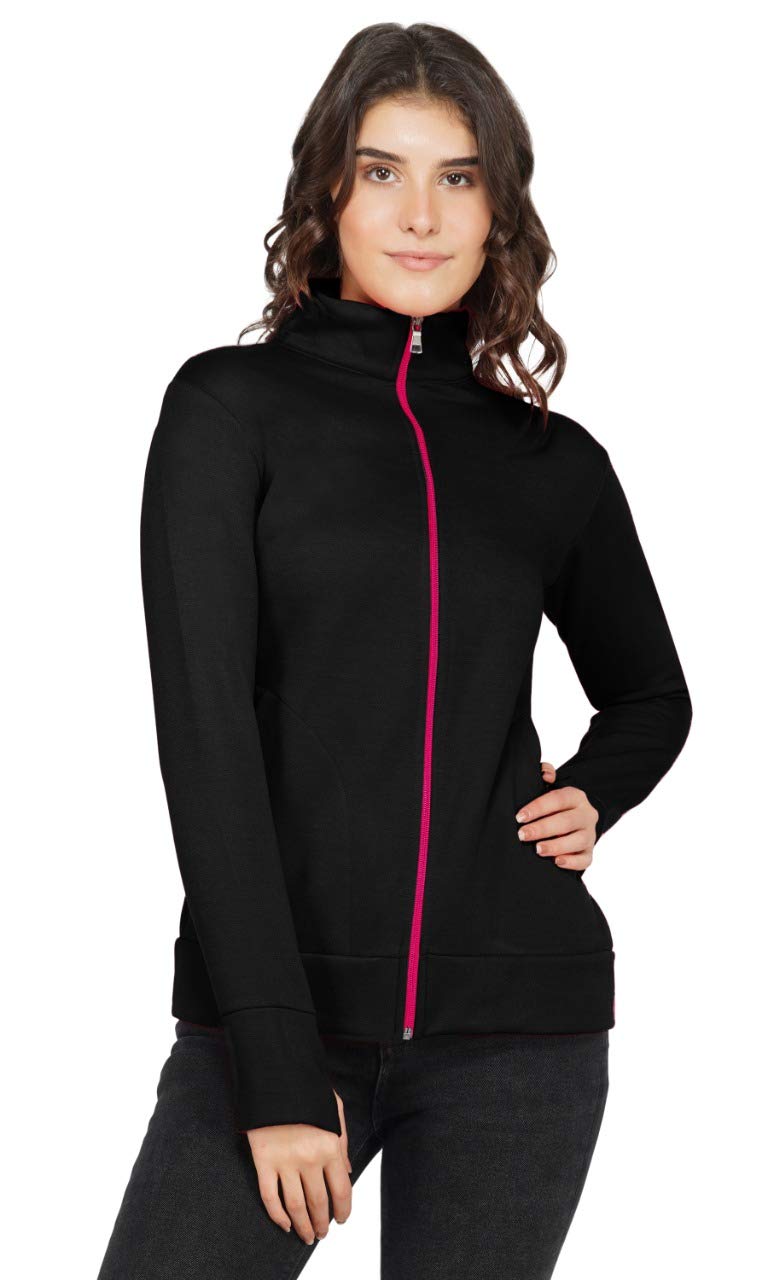 palomi Soft Shell Slim Fit Fleece Jacket with Mandrain Collar and Sheered Thumbhole and Pockets for Winters-picture-29