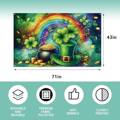 Fondo fotográfico Día de San Patricio 71×43 pulgadas miniatura 2