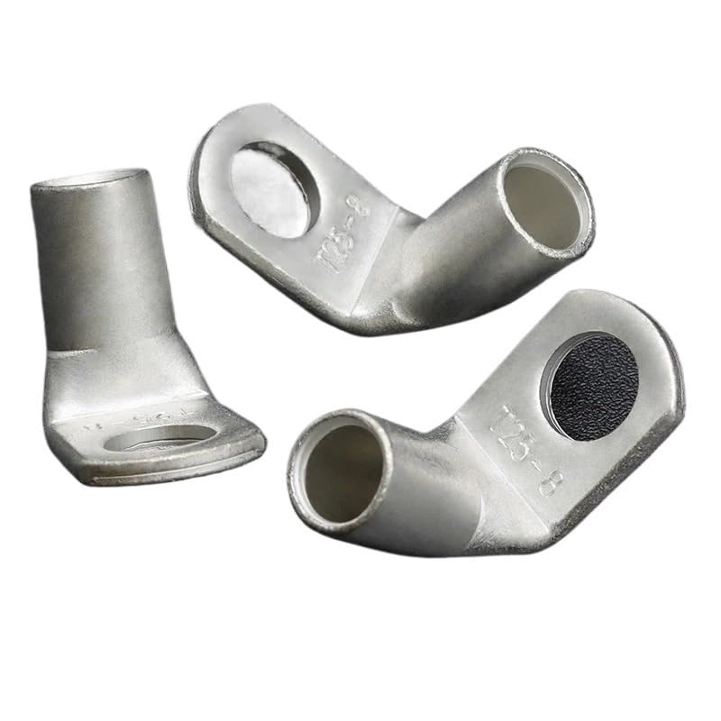 Wire Terminal L-Type Right Angle 90 Degree Bend Nose T6/10/16/25-4/6/8/10 Tinned Copper Crimp Connector Cable Lugs(T10-6,50pcs)